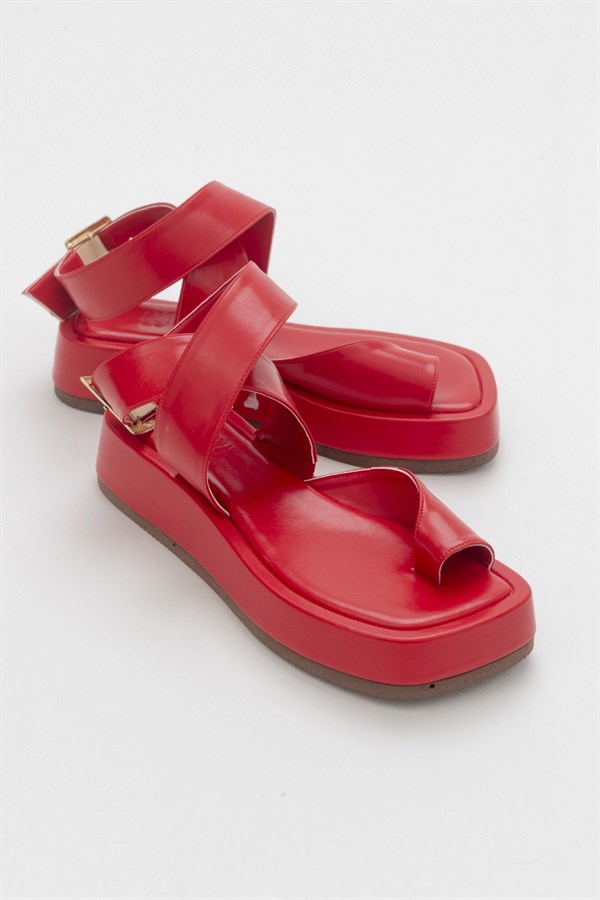113-990-11-KIRMIZI CILTGİA Kırmızı Cilt Kadın Sandalet
