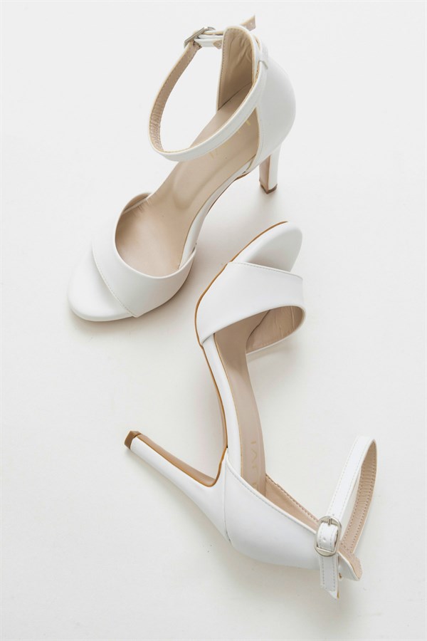 98-1822-19-BEYAZ CILTHARVEY Beyaz Cilt Kadın Topuklu Ayakkabı