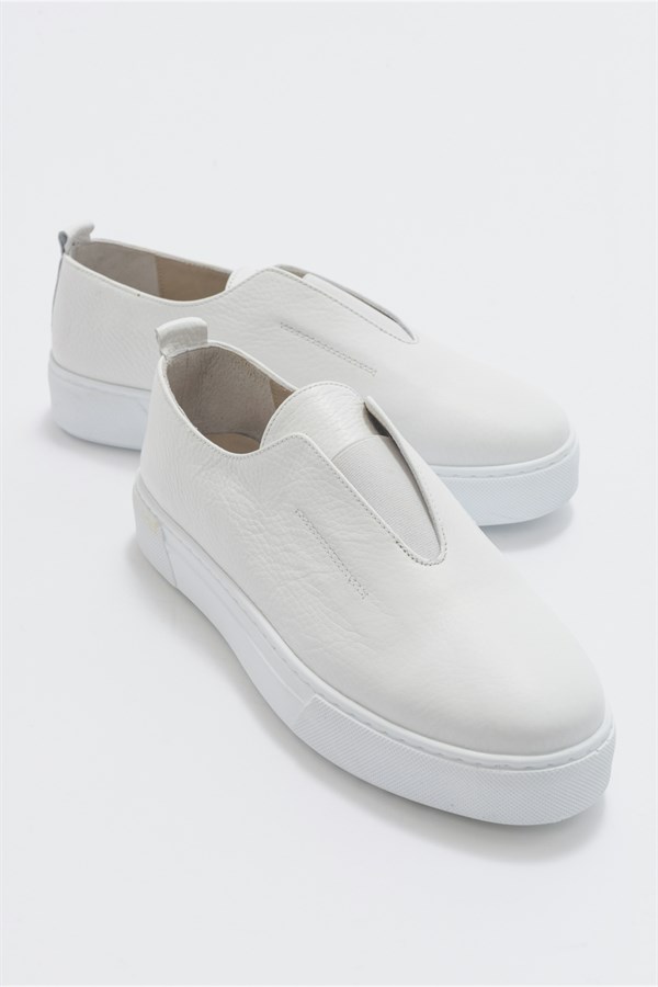 5-M2233-1-BEYAZANTE Beyaz Deri Erkek Ayakkabı