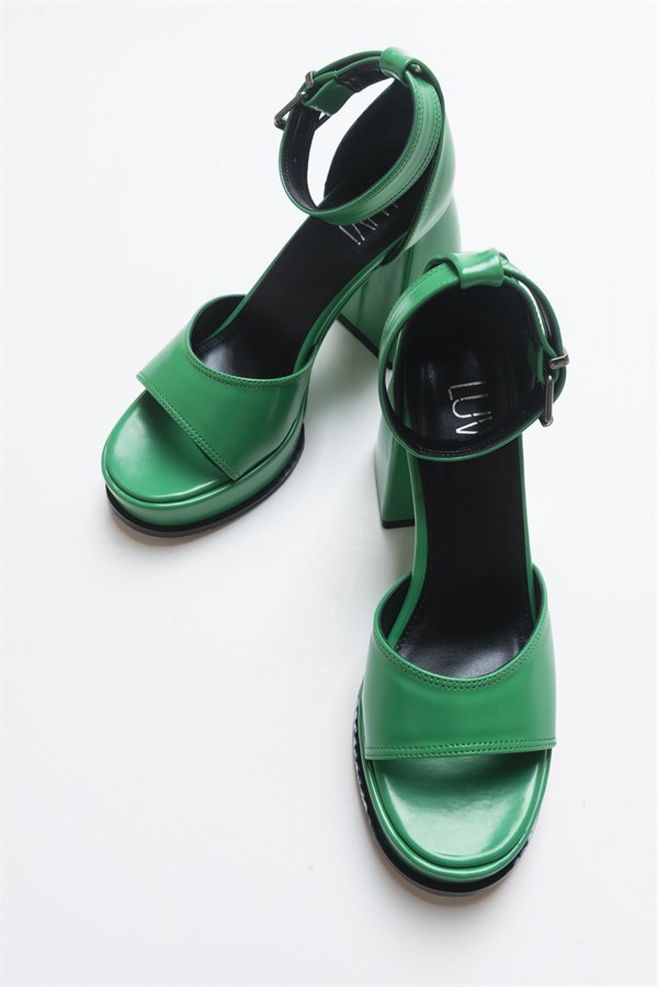 52-817-3-YESILCHAIR Yeşil Kadın Topuklu Ayakkabı