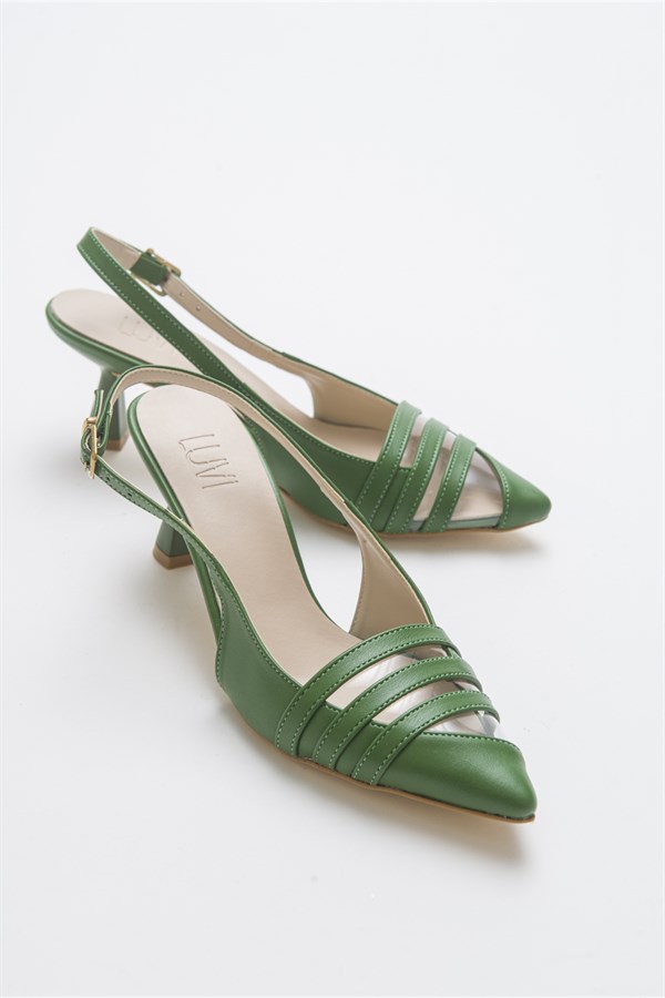33-300-2-YESILCORA Yeşil Kadın Topuklu Ayakkabı