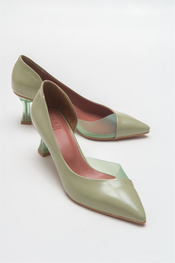 101-353R-2-YESIL RUGANCURLY Yeşil Rugan Kadın Topuklu Ayakkabı