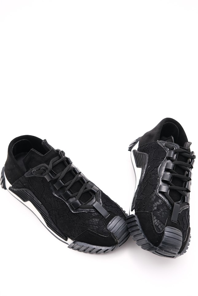 147-248-1-SIYAH DANTELDOLLY Siyah Dantel Kadın Spor Ayakkabı