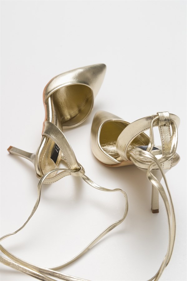 25-7001-4-ALTINHARA Altın Kadın Topuklu Ayakkabı