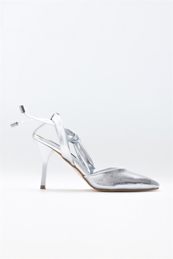 25-7001-2-GUMUSHARA Gümüş Kadın Topuklu Ayakkabı