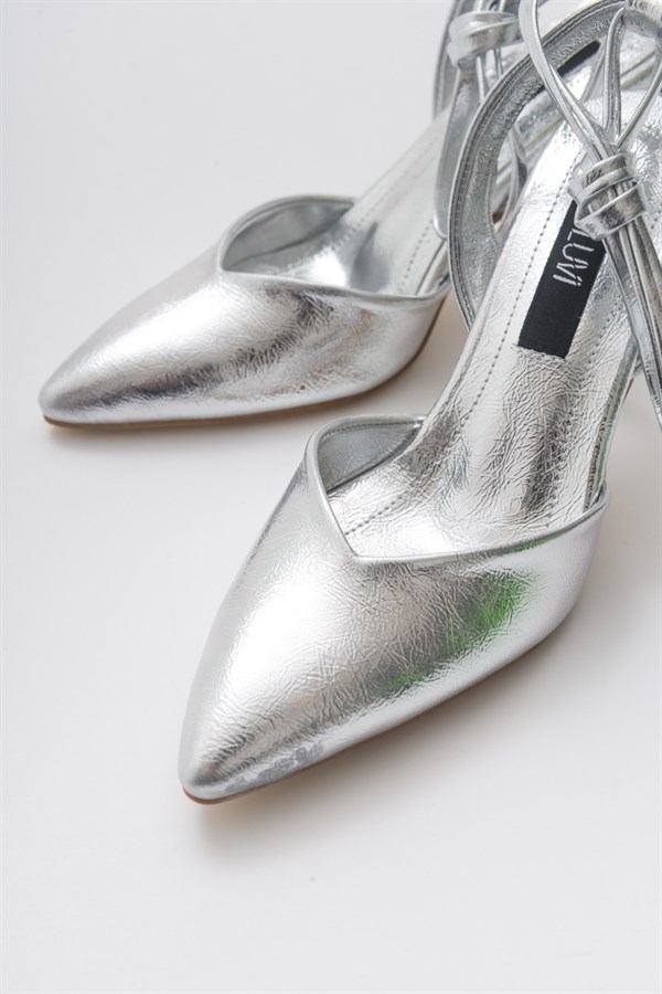 25-7001-2-GUMUSHARA Gümüş Kadın Topuklu Ayakkabı
