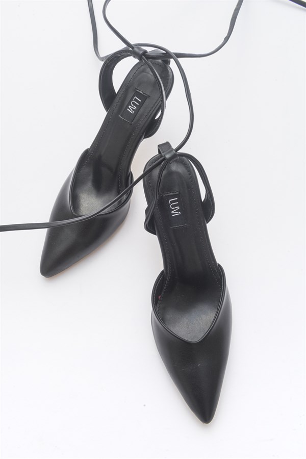 25-7001-6-SIYAH CILTHARA Siyah Cilt Kadın Topuklu Ayakkabı