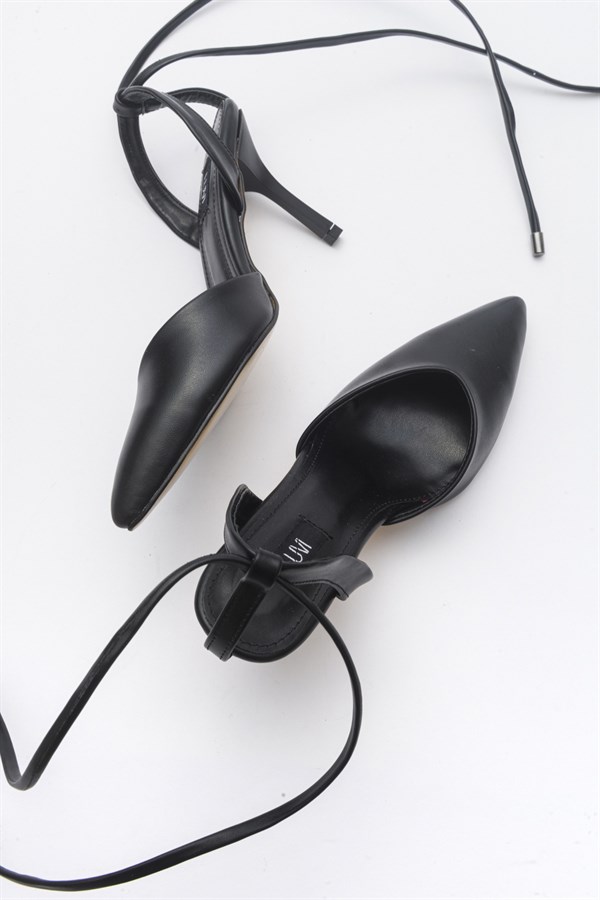 25-7001-6-SIYAH CILTHARA Siyah Cilt Kadın Topuklu Ayakkabı