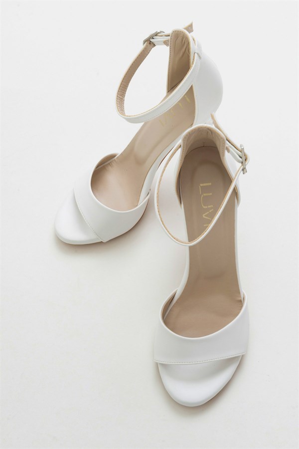 98-1822-19-BEYAZ CILTHARVEY Beyaz Cilt Kadın Topuklu Ayakkabı