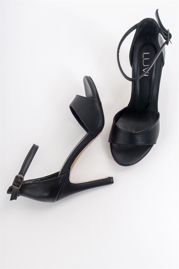 98-1822-10-SIYAH CILTHARVEY Siyah Cilt Kadın Topuklu Ayakkabı