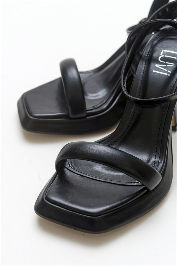 124-3901-1-SIYAH CILTLIYA Siyah Cilt Kadın Topuklu Ayakkabı