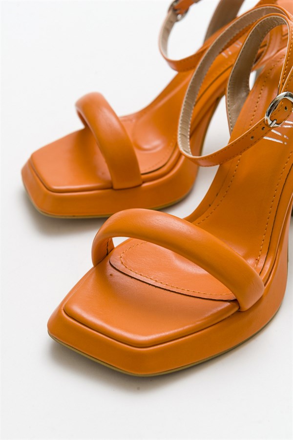 124-3901-5-TURUNCU CILTLIYA Turuncu Cilt Kadın Topuklu Ayakkabı