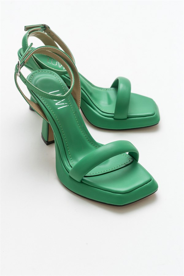 124-3901-4-YESIL CILTLIYA Yeşil Cilt Kadın Topuklu Ayakkabı