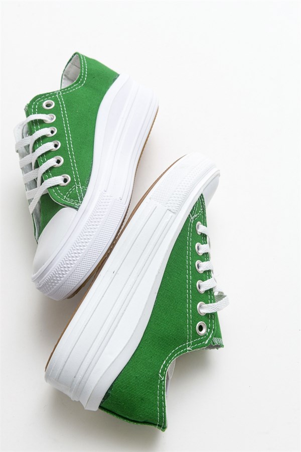 114-150-2-YESIL KETENLONG Yeşil Keten Kadın Spor Ayakkabı