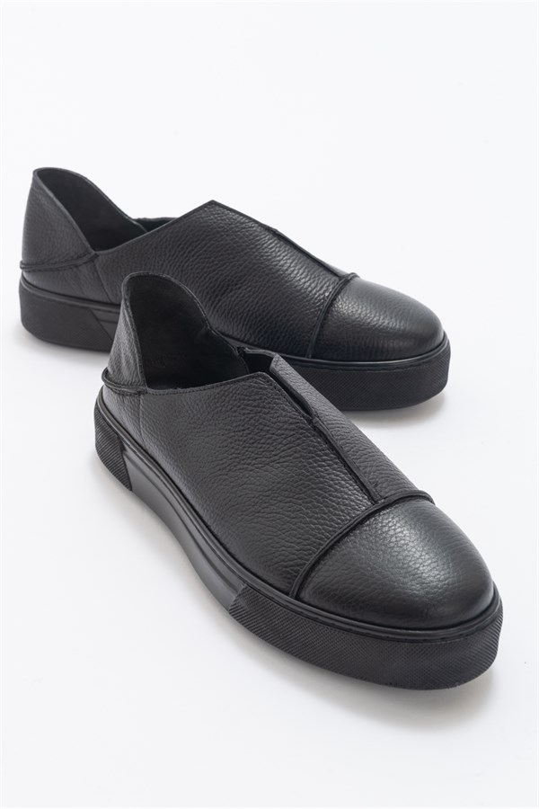 5-210-3-SIYAH/SIYAHMIA Siyah-Siyah Deri Erkek Ayakkabı