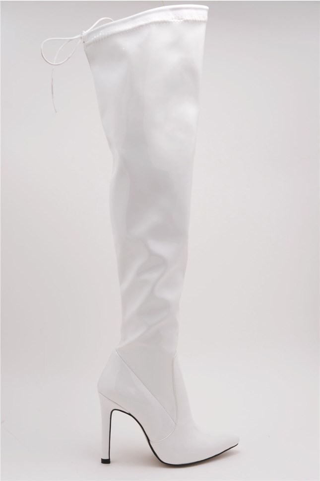 MOCHI Beyaz  Rugan  Kadın Çizme
