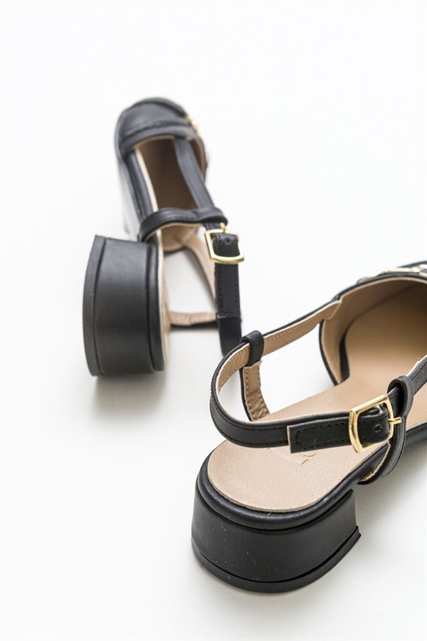 33-190-1-SIYAHOLIV Siyah Kadın Topuklu Sandalet
