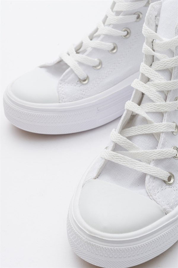 114-170-6-BEYAZ KETENPATRA Beyaz Keten Kadın Spor Ayakkabı