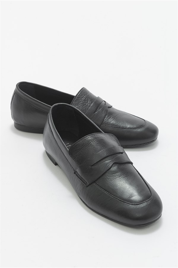 151-01-2-SIYAH CILTPEAK Siyah Cilt Kadın Loafer Ayakkabı
