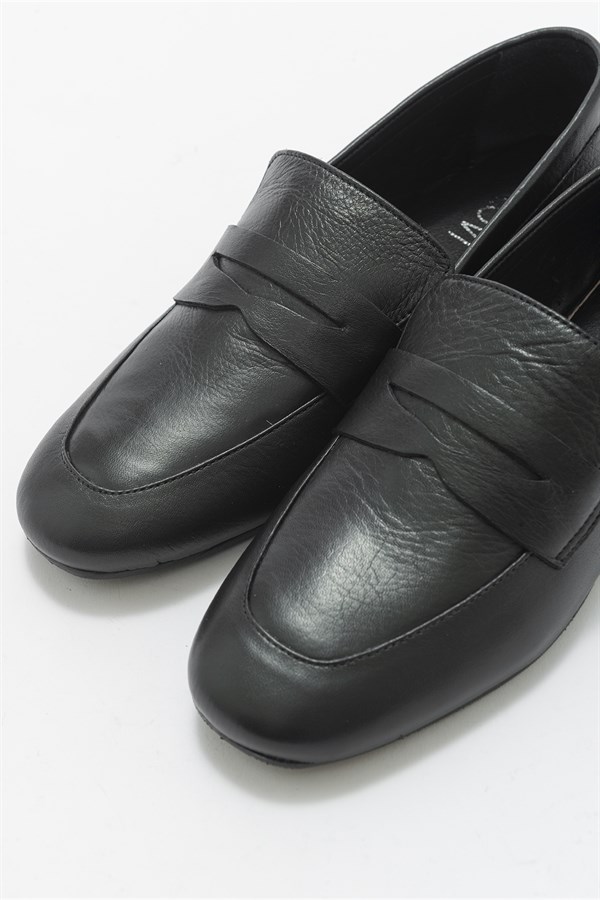 151-01-2-SIYAH CILTPEAK Siyah Cilt Kadın Loafer Ayakkabı