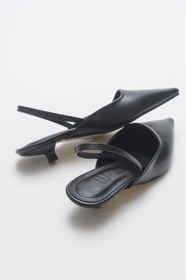 144-1050-5-SIYAH CILTSUE Siyah Cilt Kadın Topuklu Ayakkabı