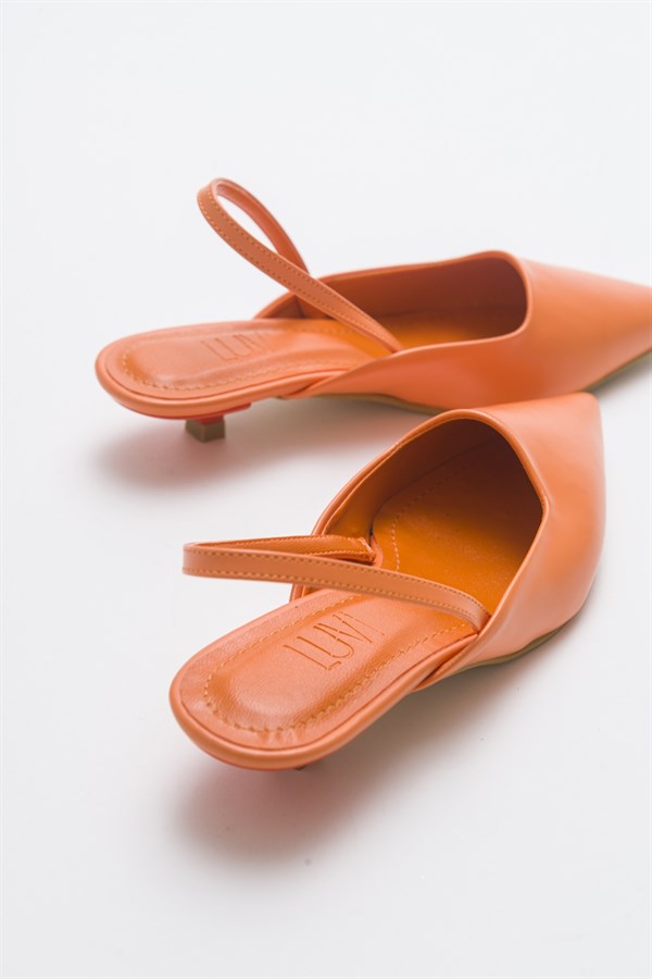 144-1050-6-TURUNCU CILTSUE Turuncu Cilt Kadın Topuklu Ayakkabı