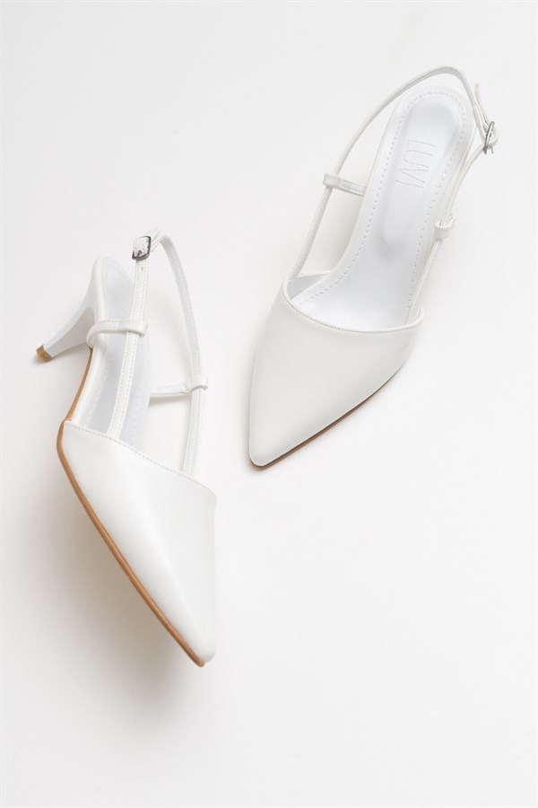 144-245-1-BEYAZTAUS Beyaz Kadın Topuklu Ayakkabı