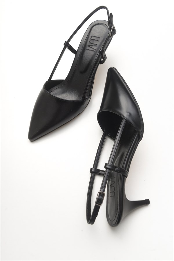 144-245-5-SIYAHTAUS Siyah Kadın Topuklu Ayakkabı