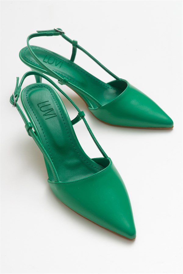 144-245-4-YESILTAUS Yeşil Kadın Topuklu Ayakkabı