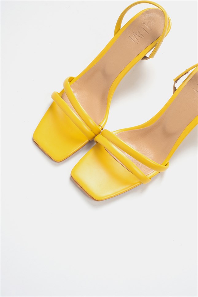 59-1881-21881 Sarı Cilt Kadın Topuklu Sandalet