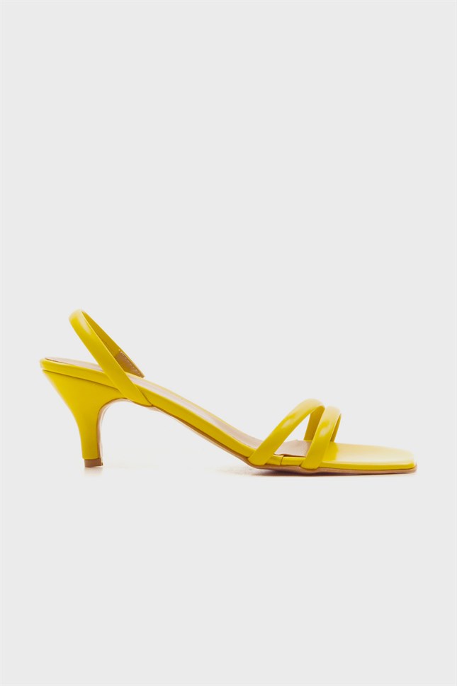 59-1881-21881 Sarı Cilt Kadın Topuklu Sandalet