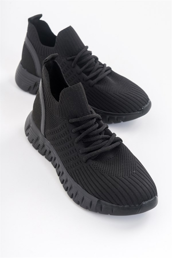 119-500-1-SIYAHPETIT Siyah Triko Kadın Spor Ayakkabı