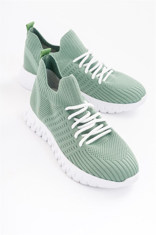 119-500-6-YESILPETIT Yeşil Triko Kadın Spor Ayakkabı