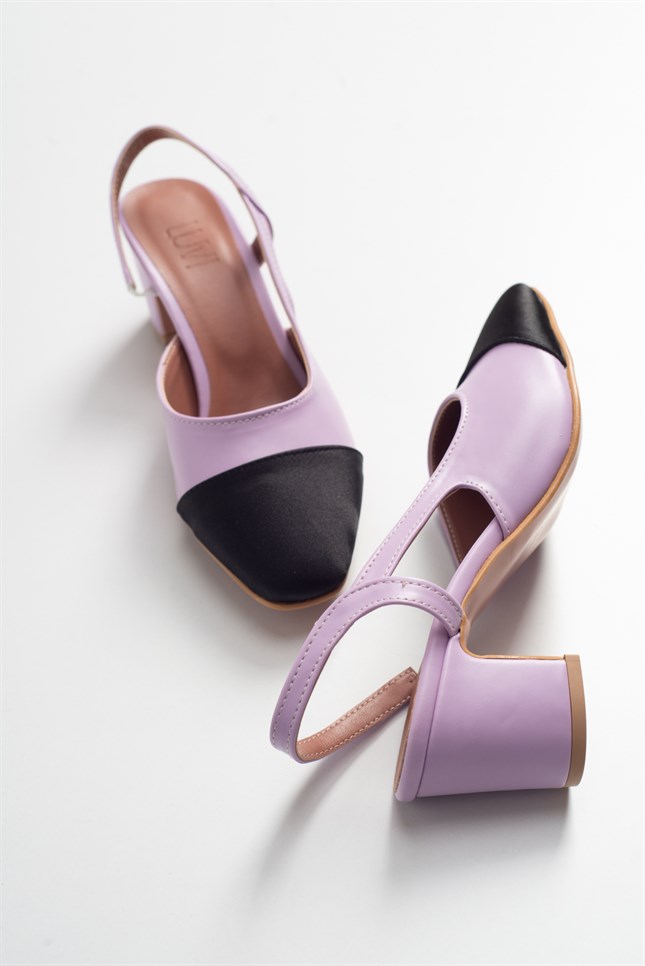 59-S3-8S3 Lıla- Siyah Kadın Topuklu Ayakkabı