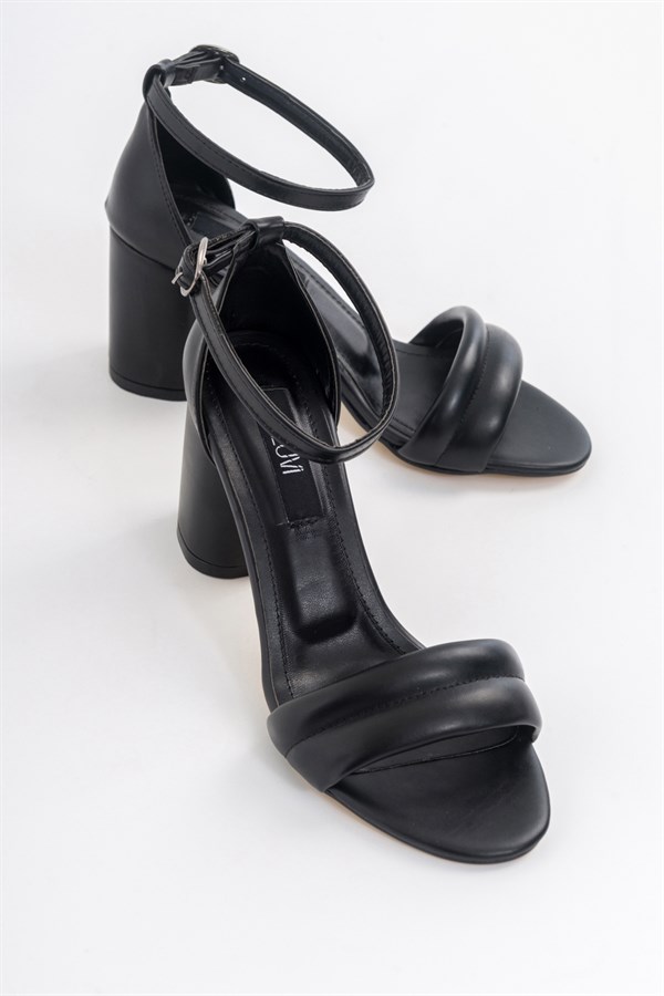 25-1903-6-SIYAH CILTMARA Siyah Cilt Kadın Topuklu Sandalet