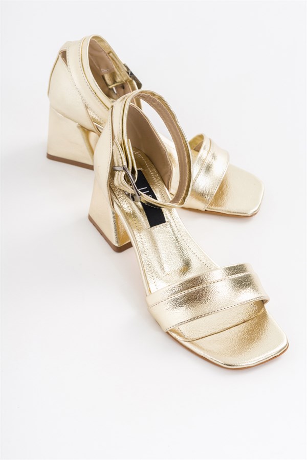 25-5021-1-GOLDSENSE Gold Kadın Topuklu Sandalet
